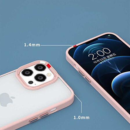 Apple iPhone 14 Pro Max Kılıf Zore Krom Kapak-Lacivert