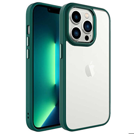 iPhone 14 Pro Max Uyumlu Zore Krom Kapak-Koyu Yeşil