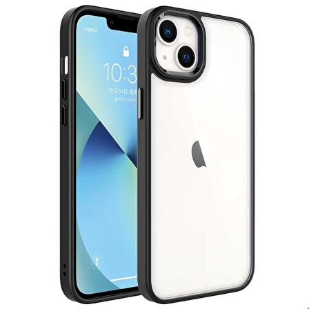 iPhone 14 Plus Uyumlu Zore Krom Kapak-Siyah