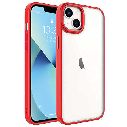 iPhone 14 Plus Uyumlu Zore Krom Kapak-Kırmızı