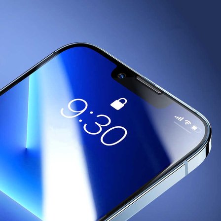 iPhone 14 Pro Max Davin 5D Cam Ekran Koruyucu - Siyah
