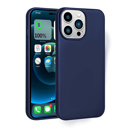 iPhone 14 Pro Max Uyumlu Zore Premier Silikon Kapak-Lacivert