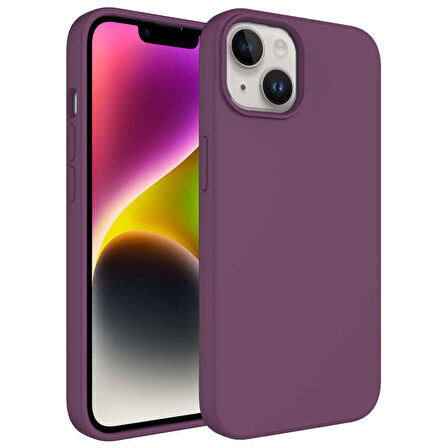 iPhone 14 Plus Uyumlu Sıvı Teknolojili Silinebilir Sert Zore Kivi Kılıf-Mor
