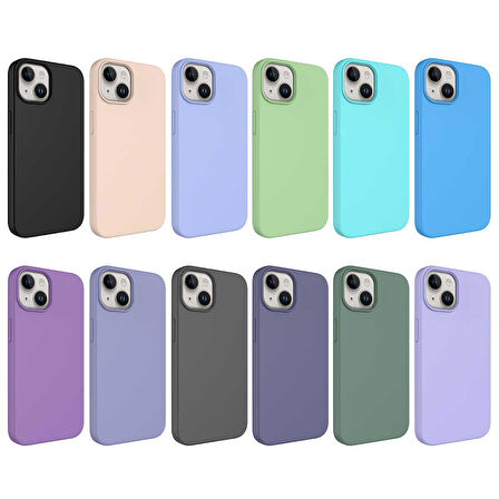 iPhone 14 Plus Uyumlu Sıvı Teknolojili Silinebilir Sert Zore Kivi Kılıf-Lacivert