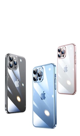 iPhone 13 Pro Uyumlu Sert PC Renkli Çerçeveli Zore Riksos Kılıf-Rose Gold