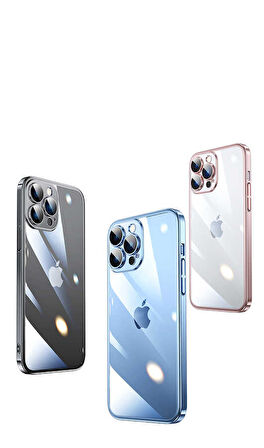 iPhone 13 Pro Uyumlu Sert PC Renkli Çerçeveli Zore Riksos Kılıf-Koyu Yeşil
