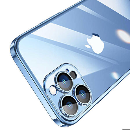 iPhone 13 Pro Max Uyumlu Sert PC Renkli Çerçeveli Zore Riksos Kapak-Siyah