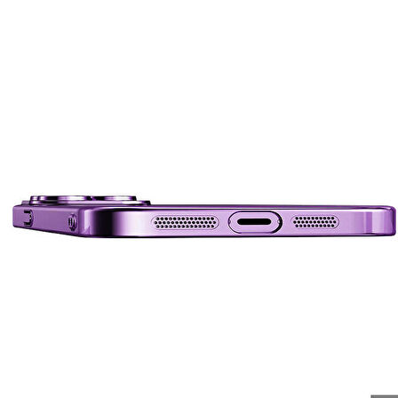 iPhone 14 Pro Uyumlu Wireless Şarj Özellikli Sert PC Ensueno Riksos Magsafe Kapak-Renksiz