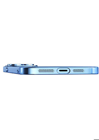 iPhone 13 Uyumlu Wireless Şarj Özellikli Sert PC Zore Riksos Magsafe Kapak-Mavi