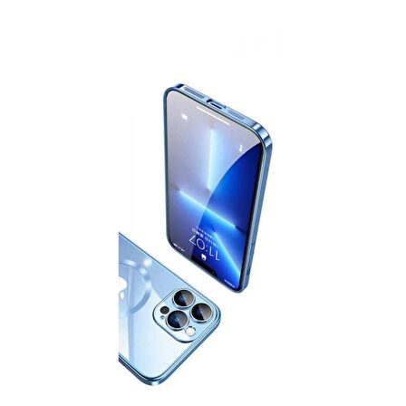 Apple iPhone 13 Pro Kılıf Wireless Şarj Özellikli Sert PC Zore Riksos Magsafe Kapak