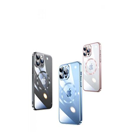 Apple iPhone 13 Pro Max Kılıf Wireless Şarj Özellikli Sert PC Zore Riksos Magsafe Kapak