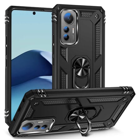 Xiaomi Mi 12 Lite Kılıf Kamera Koruyucu Manyetik Standlı Tank Koruma Alan Tech