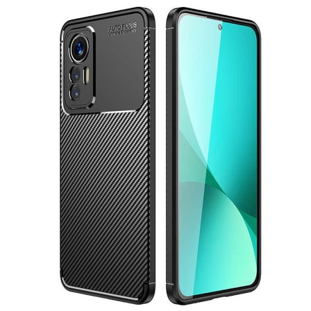Xiaomi Mi 12 Lite Kılıf Karbon Görünümlü Silikon Kamera Korumalı Üstün Koruma Novatech