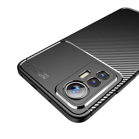 Xiaomi Mi 12 Lite Kılıf Karbon Görünümlü Silikon Kamera Korumalı Üstün Koruma Novatech