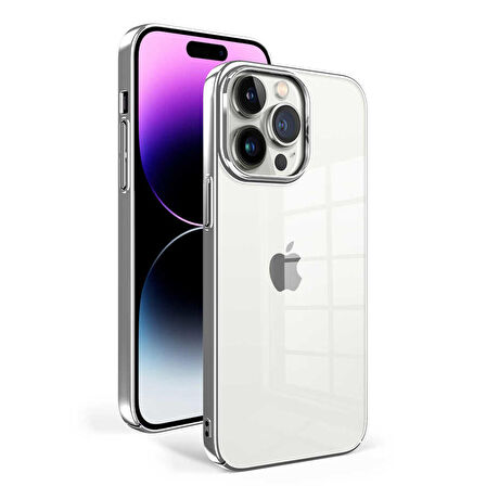 iPhone 14 Pro Max Uyumlu Ensueno Sun Kapak-Gümüş