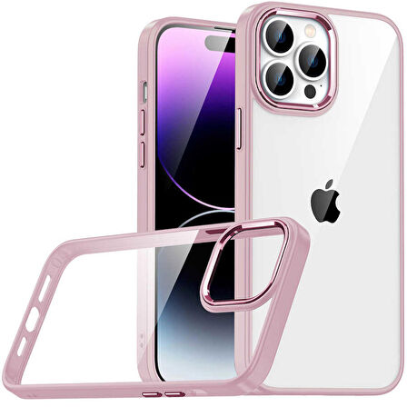 iPhone 14 Pro Max Uyumlu Zore Flora Kapak-Rose Gold