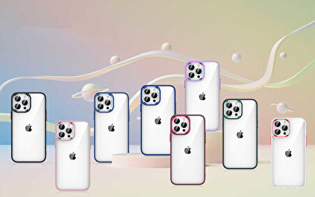 iPhone 14 Pro Max Uyumlu Zore Flora Kılıf-Lacivert