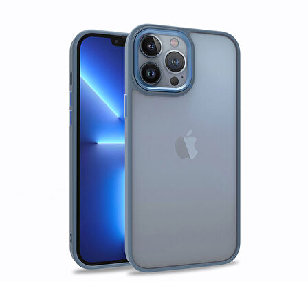 iPhone 13 Pro Max Uyumlu Zore Flora Kılıf-Sierra Mavi