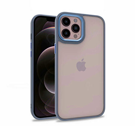iPhone 12 Pro Max Uyumlu Zore Flora Kılıf-Sierra Mavi