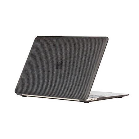 Lexroo Apple Macbook 13.3' Air 2020 A2337 MSoft Carbon Fiber Tasarımlı İnce Kılıf - Siyah