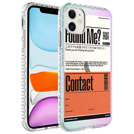 iPhone 11 Uyumlu AirBag Kenarlı Renkli Desenli Silikon Zore Elegans Kılıf-NO6