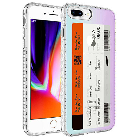 iPhone 7 Plus Uyumlu Airbag Kenarlı Renkli Desenli Silikon Zore Elegans Kapak-NO1