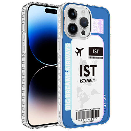 iPhone 13 Pro Uyumlu Airbag Kenarlı Renkli Desenli Silikon Zore Elegans Kapak-NO4