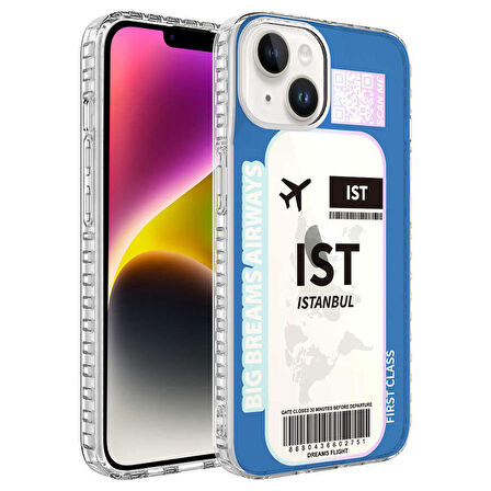 iPhone 14 Uyumlu Airbag Kenarlı Renkli Desenli Silikon Zore Elegans Kapak-NO4