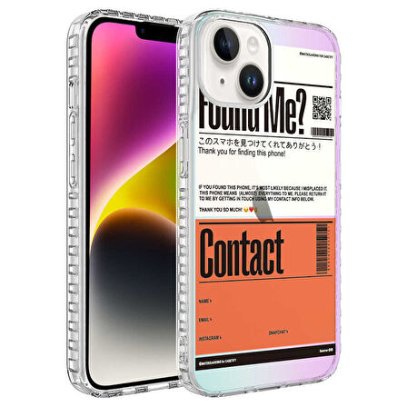 iPhone 14 Plus Uyumlu AirBag Kenarlı Renkli Desenli Silikon Zore Elegans Kılıf-NO6