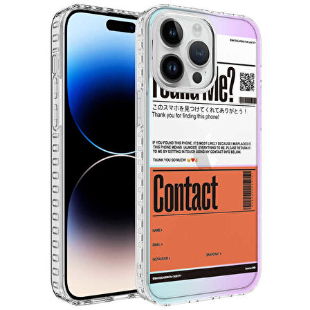 iPhone 14 Pro Max Uyumlu Airbag Kenarlı Renkli Desenli Silikon Zore Elegans Kapak-NO6