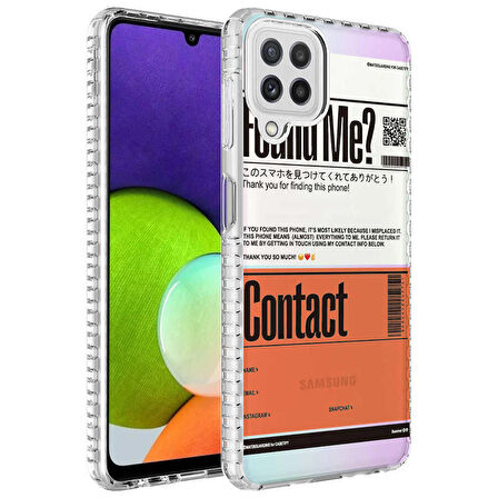 Galaxy M32 Uyumlu Airbag Kenarlı Renkli Desenli Silikon Zore Elegans Kapak-NO6