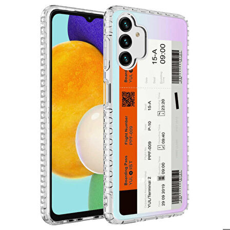 Galaxy A13 4G Uyumlu Airbag Kenarlı Renkli Desenli Silikon Zore Elegans Kapak-NO1