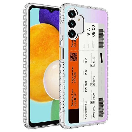 Galaxy A13 4G Uyumlu Airbag Kenarlı Renkli Desenli Silikon Zore Elegans Kapak-NO1