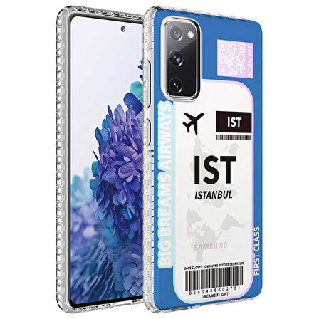 Galaxy S20 FE Uyumlu Airbag Kenarlı Renkli Desenli Silikon Zore Elegans Kapak-NO4