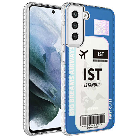 Galaxy S21 FE Uyumlu AirBag Kenarlı Renkli Desenli Silikon Zore Elegans Kılıf-NO4