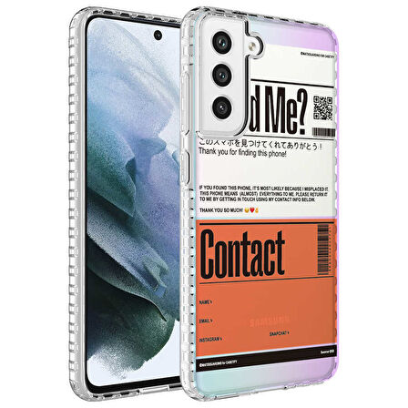 Galaxy S21 FE Uyumlu AirBag Kenarlı Renkli Desenli Silikon Zore Elegans Kılıf-NO6