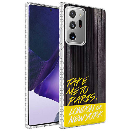 Galaxy Note 20 Ultra Uyumlu Airbag Kenarlı Renkli Desenli Silikon Zore Elegans Kapak-NO3