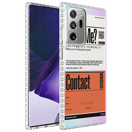 Galaxy Note 20 Ultra Uyumlu AirBag Kenarlı Renkli Desenli Silikon Zore Elegans Kılıf-NO6