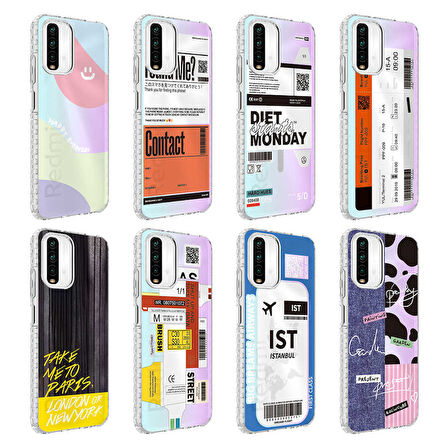 Xiaomi Redmi Note 10S Kılıf Airbag Kenarlı Renkli Desenli Silikon Zore Elegans Kapak-NO8