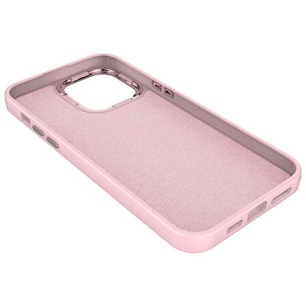 iPhone 12 Pro Uyumlu Metal Çerçeve ve Buton Tasarımlı Silikon Zore Luna Kılıf-Lila