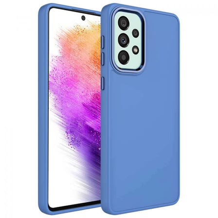 Galaxy A52 Kılıf Metal Çerçeve ve Buton Tasarımlı Silikon Zore Luna Kapak