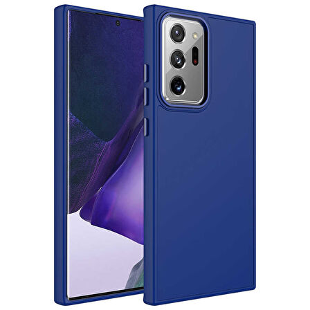 Galaxy Note 20 Ultra Uyumlu Metal Çerçeve ve Buton Tasarımlı Silikon Zore Luna Kılıf-Laciver