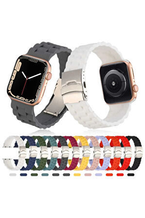 Apple Watch Ultra 49mm Kordon Krd-72 Uyumlu Strap Kayış Koyu Mor