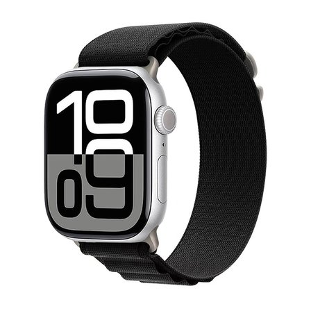 Watch 10 46mm Uyumlu NRTK KRD-74 Hasır Kordon-Siyah