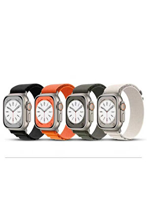 Apple Watch 7 45mm Uyumlu Krd-74 Hasır Kordon-siyah