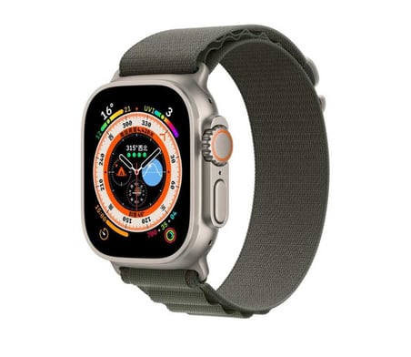 Watch Ultra 49mm Uyumlu KRD-74 Hasır Zore Kordon-Yeşil