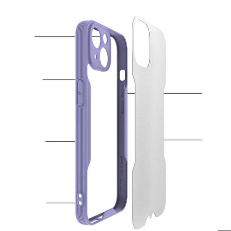 iPhone 14 Pro Uyumlu Ensueno Parfe Kapak-Mor