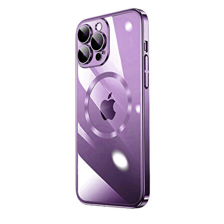Apple iPhone 14 Pro Max Kılıf Wireless Şarj Özellikli Sert PC Zore Riksos Magsafe Silikon Kapak