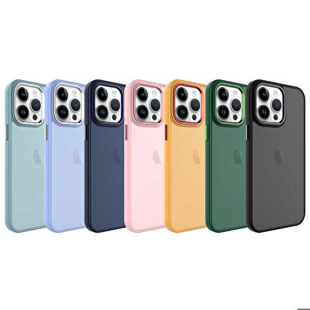 iPhone 14 Pro Uyumlu Buzlu Sert PC Zore May Kapak-Koyu Yeşil