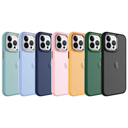 iPhone 13 Pro Uyumlu Buzlu Sert PC Zore May Kılıf-Turuncu